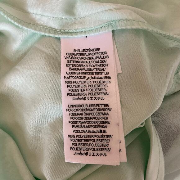 Adrianna Papell Beaded Chiffon Evening Gown Green Size 8 Short Sleeve A-Line - Picture 10 of 13